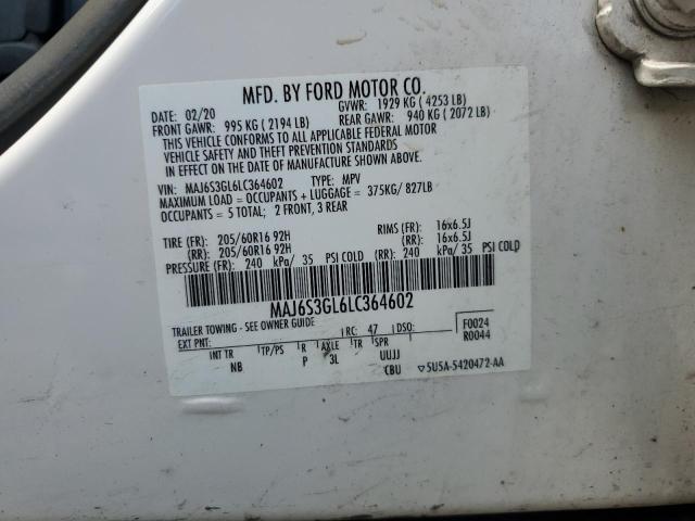 MAJ6S3GL6LC364602 - 2020 FORD ECOSPORT SE 白色 照片 13