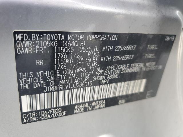 JTMBFREV1JJ238015 - 2018 TOYOTA RAV4 LE SILVER photo 13