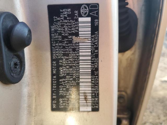 2T1BU4EE5CC859684 - 2012 TOYOTA COROLLA BASE GOLD photo 24