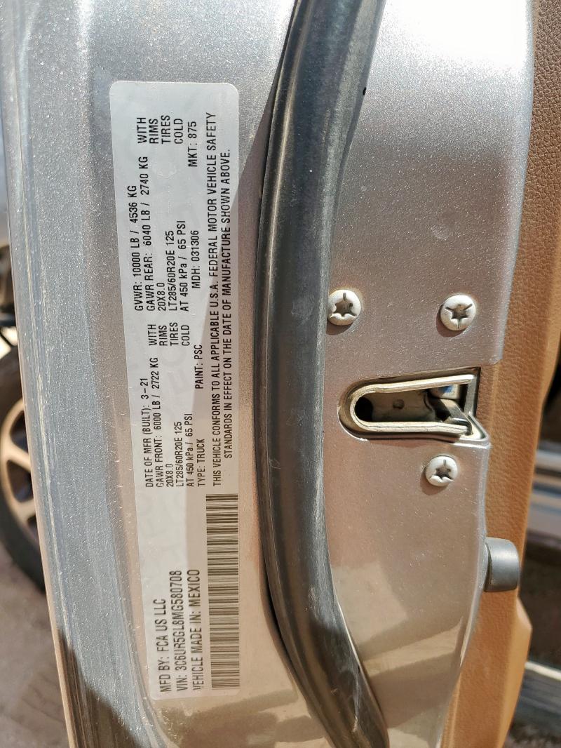 3C6UR5GL8MG580708 - 2021 RAM 2500 LONGHORN SILVER photo 13