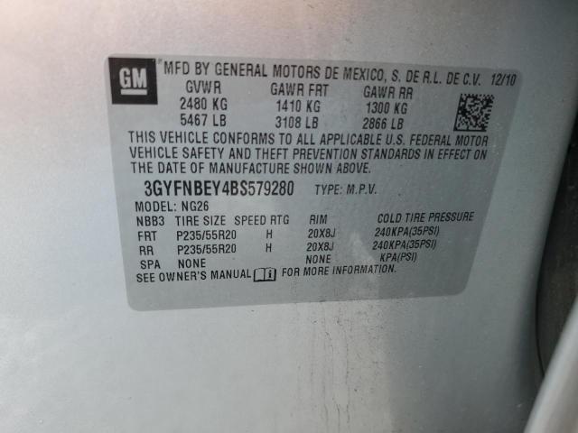 3GYFNBEY4BS579280 - 2011 CADILLAC SRX PERFORMANCE COLLECTION Srebrny zdjęcie 13