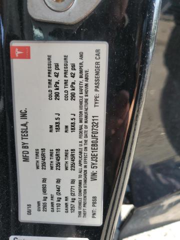 5YJ3E1EB0JF073211 - 2018 TESLA MODEL 3 Noir photo 12