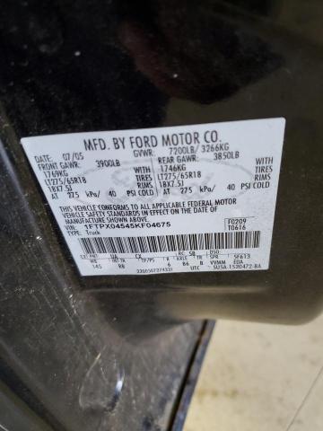 1FTPX04545KF04675 - 2005 FORD F150 BLACK photo 12