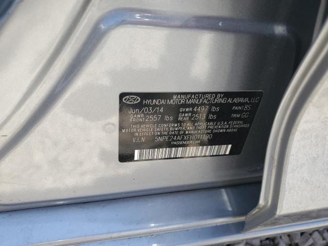 5NPE24AFXFH011190 - 2015 HYUNDAI SONATA SE SILVER photo 12