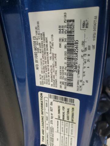 3FA6P0HD5JR256185 - 2018 FORD FUSION SE Mavi foto 12