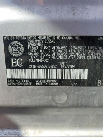 2T3BF4DV5BW154657 - 2011 TOYOTA RAV4 SILVER photo 13