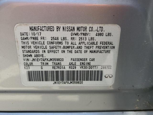 JN1EV7APXJM359820 - 2018 INFINITI Q50 LUXE SILVER photo 12