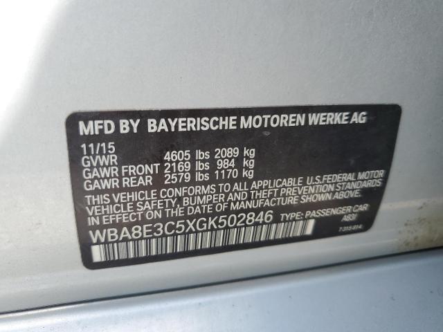 WBA8E3C5XGK502846 - 2016 BMW 328 XI SULEV SILVER photo 12