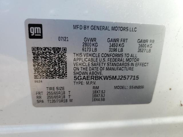 5GAERBKW5MJ257715 - 2021 BUICK ENCLAVE ESSENCE WHITE photo 13