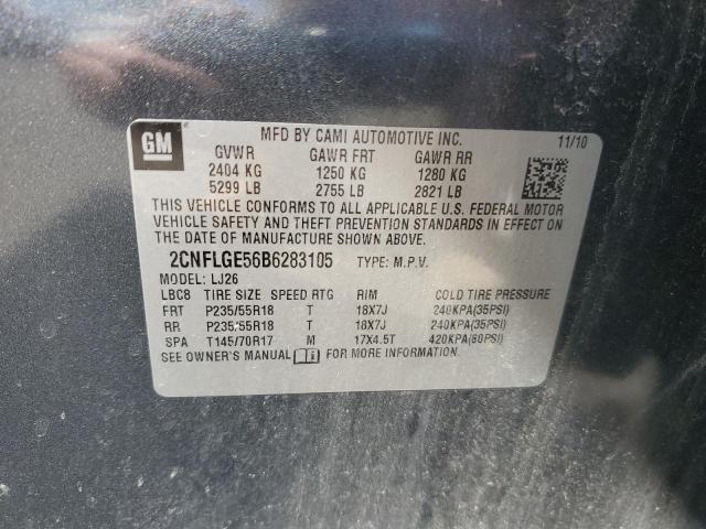 2CNFLGE56B6283105 - 2011 CHEVROLET EQUINOX LTZ GRAY photo 14