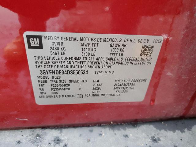 3GYFNDE34DS556634 - 2013 CADILLAC SRX PERFORMANCE COLLECTION Burgund zdjęcie 13