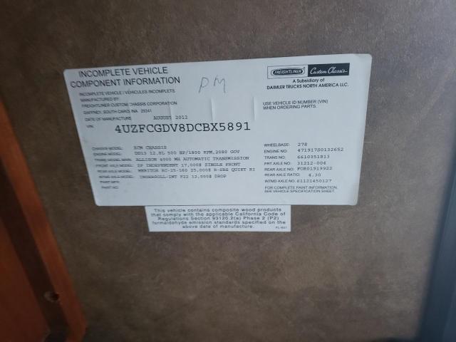 4UZFCGDV8DCBX5891 - 2013 FREIGHTLINER CHASSIS XC ბეჟი ფოტო 10