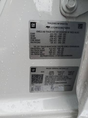 1GTU9FED3MZ248959 - 2021 GMC SIERRA K1500 DENALI WHITE photo 12