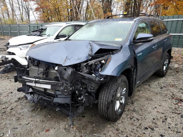 5TDDGRFH9KS070448 - 2019 TOYOTA HIGHLANDER HYBRID LIMITED BLUE photo 2