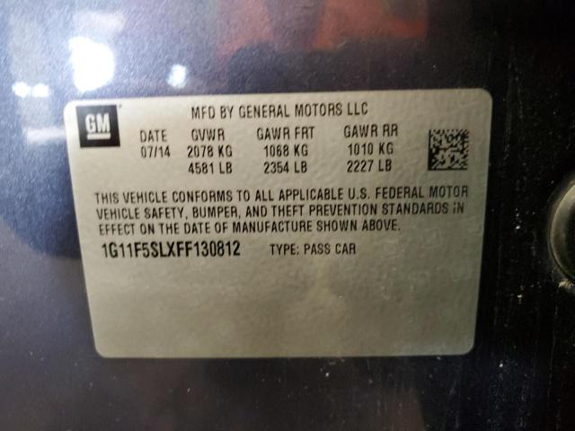 1G11F5SLXFF130812 - 2015 CHEVROLET MALIBU LTZ ლურჯი ფოტო 13