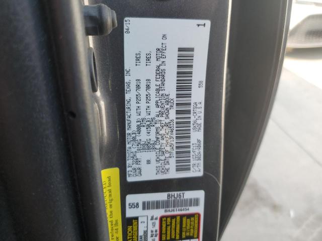 5TFUW5F13FX465336 - 2015 TOYOTA TUNDRA DOUBLE CAB SR/SR5 GRAY photo 13