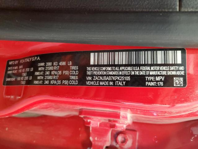 ZACNJBAB7KPK25105 - 2019 JEEP RENEGADE SPORT RED photo 13