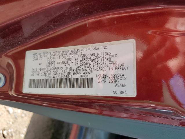 5TBBT44173S400044 - 2003 TOYOTA TUNDRA ACCESS CAB SR5 RED photo 12