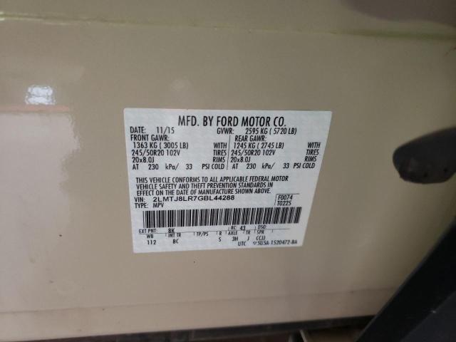 2LMTJ8LR7GBL44288 - 2016 LINCOLN MKX RESERVE 米色 照片 12