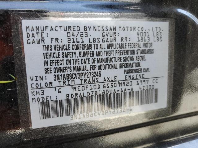 3N1AB8CV3PY273246 - 2023 NISSAN SENTRA SV BLACK photo 13