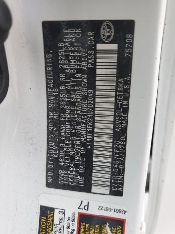 4T1BF1FK2HU702049 - 2017 TOYOTA CAMRY LE WHITE photo 13