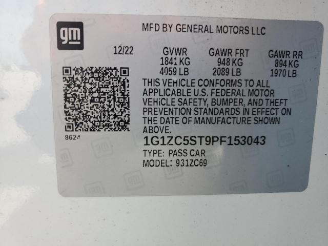 1G1ZC5ST9PF153043 - 2023 CHEVROLET MALIBU LS WHITE photo 13