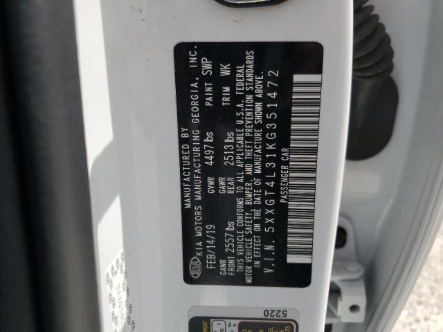 5XXGT4L31KG351472 - 2019 KIA OPTIMA LX أبيض صورة 13