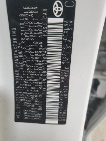 5YFB4MDE8RP220242 - 2024 TOYOTA COROLLA LE 白色 照片 12