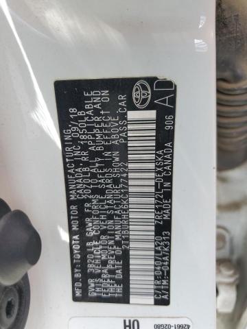 2T1BURHE6KC177422 - 2019 TOYOTA COROLLA L 白色 照片 13