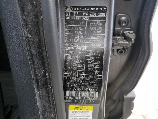 SALVP2RX6JH279690 - 2018 LAND ROVER RANGE ROVE SE GRAY photo 12
