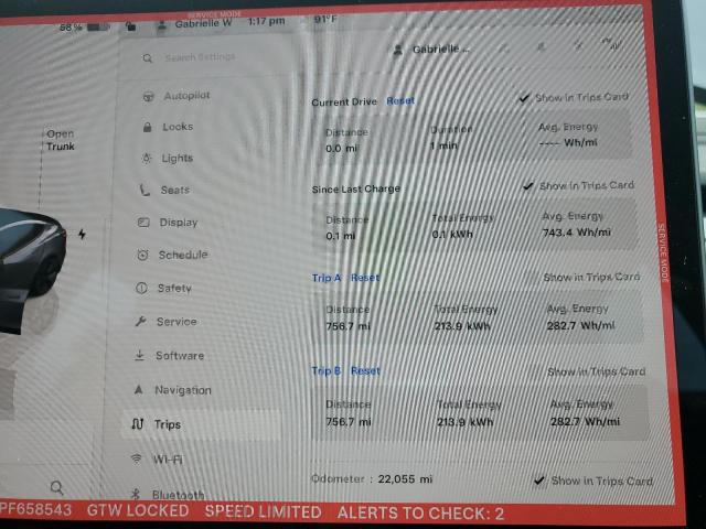 5YJ3E1EA3PF658543 - 2023 TESLA MODEL 3 Boz foto 9