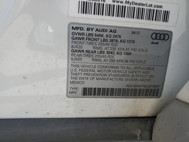 WA1BNAFY8J2015097 - 2018 AUDI Q5 PREMIUM PLUS თეთრი ფოტო 13