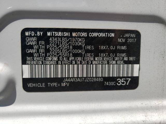 JA4AR3AU7JZ028480 - 2018 MITSUBISHI OUTLANDER ES WHITE photo 13