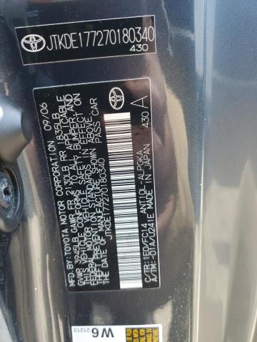 JTKDE177270180340 - 2007 TOYOTA SCION TC BLACK photo 13