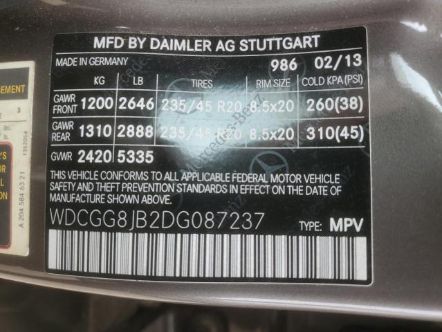 WDCGG8JB2DG087237 - 2013 MERCEDES-BENZ GLK 350 4MATIC GRAY photo 12