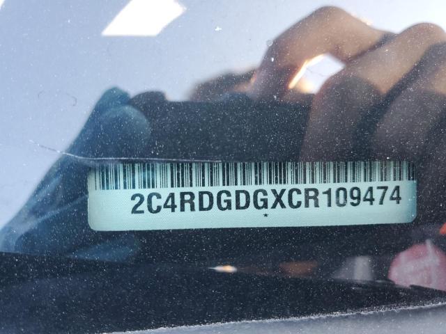 2C4RDGDGXCR109474 - 2012 DODGE GRAND CARA CREW BLACK photo 12