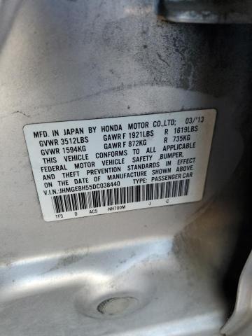 JHMGE8H55DC038440 - 2013 HONDA FIT SPORT SILVER photo 13