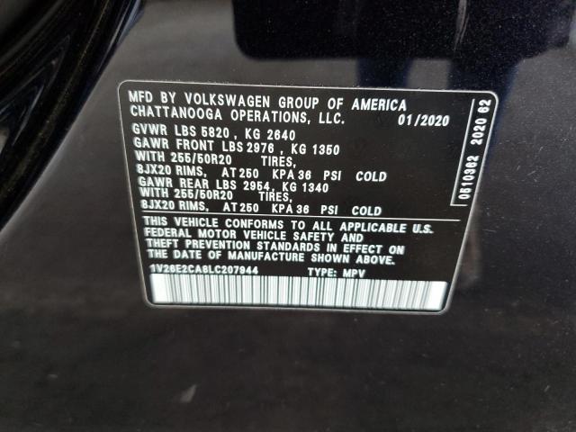 1V26E2CA8LC207944 - 2020 VOLKSWAGEN ATLAS CROS SE BLACK photo 13