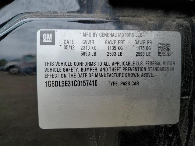 1G6DL5E31C0157410 - 2012 CADILLAC CTS PERFORMANCE COLLECTION Чорний фото 12