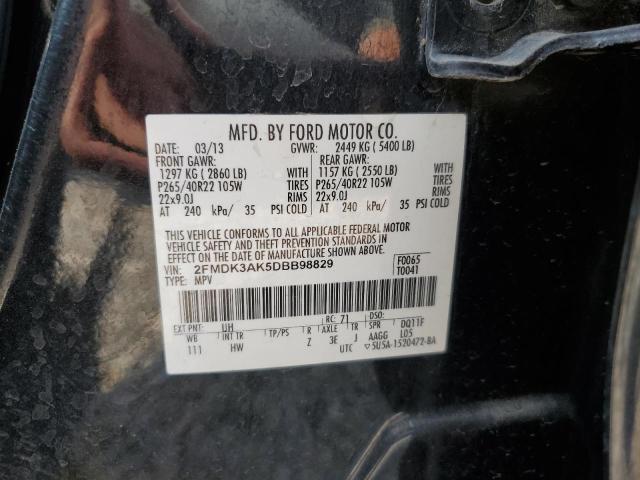 2FMDK3AK5DBB98829 - 2013 FORD EDGE SPORT Siyah fotoğraf 13