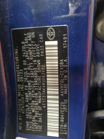 4T1T31AK4RU062402 - 2024 TOYOTA CAMRY SE NIGHT SHADE BLUE photo 12