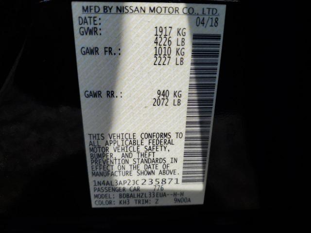 1N4AL3AP2JC235871 - 2018 NISSAN ALTIMA 2.5 შავი ფოტო 12