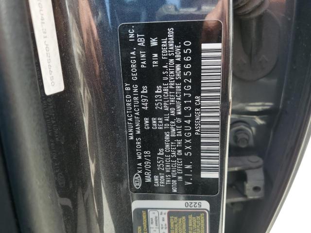 5XXGU4L31JG256650 - 2018 KIA OPTIMA EX GRAY photo 12