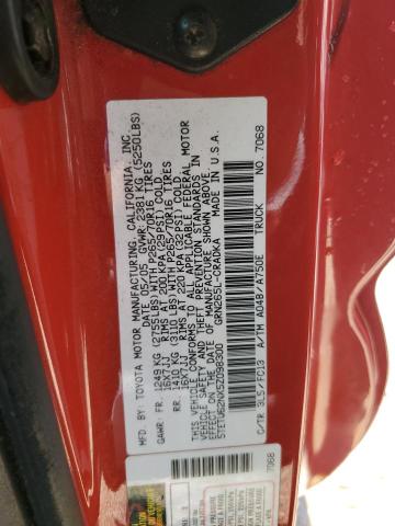 5TETU62NX5Z098300 - 2005 TOYOTA TACOMA PRERUNNER ACCESS CAB RED photo 13