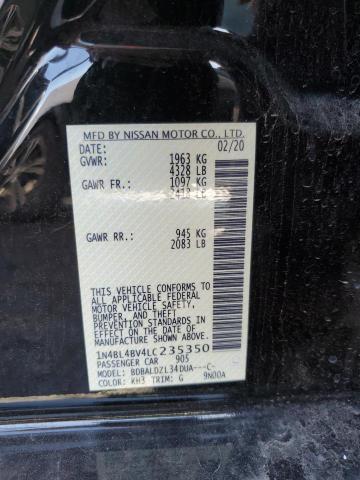 1N4BL4BV4LC235350 - 2020 NISSAN ALTIMA S BLACK photo 13