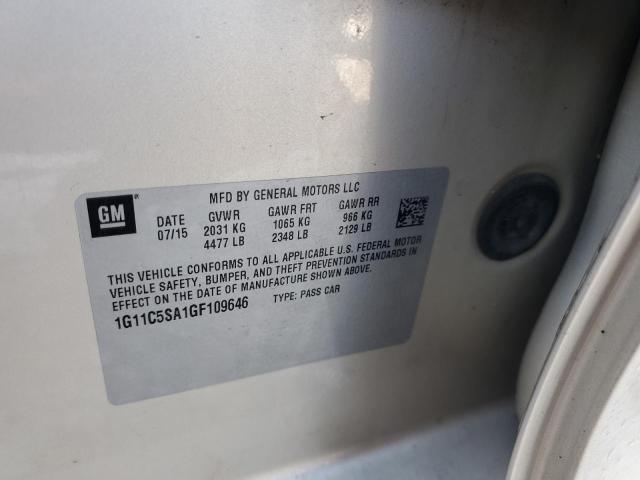 1G11C5SA1GF109646 - 2016 CHEVROLET MALIBU LIM LT 奶油色 照片 12