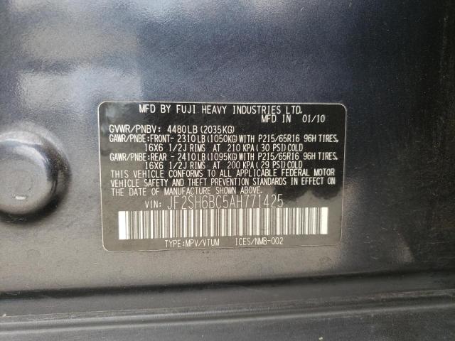 JF2SH6BC5AH771425 - 2010 SUBARU FORESTER XS Чорний фото 13