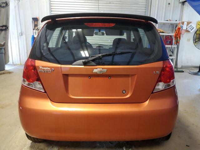 KL1TD66657B722506 - 2007 CHEVROLET AVEO BASE ORANGE photo 6