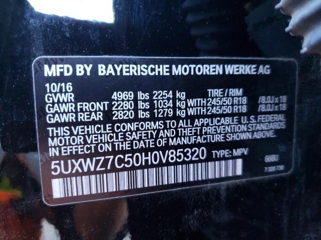 5UXWZ7C50H0V85320 - 2017 BMW X3 SDRIVE28I BLACK photo 13