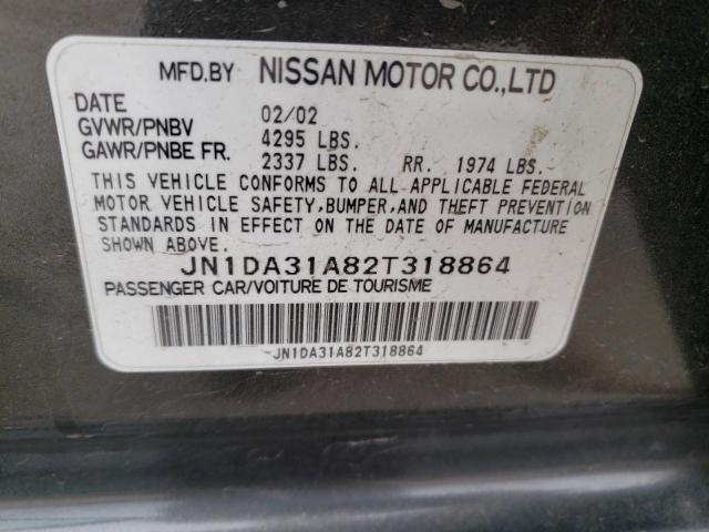 JN1DA31A82T318864 - 2002 NISSAN MAXIMA GLE GRAY photo 12